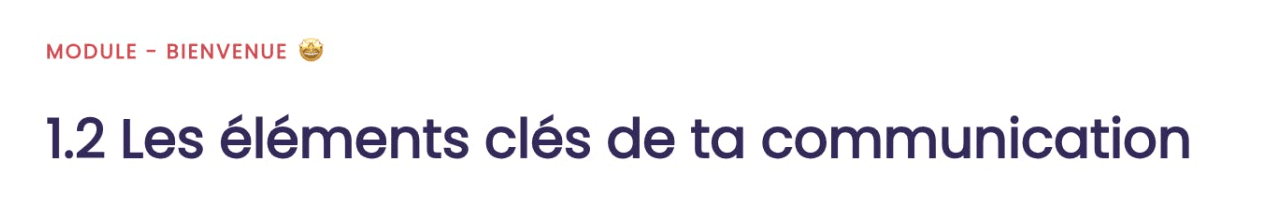 Titre des modules